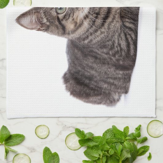 Gray Tabby Cat キッチンタオル (折り畳み)