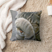 Gray Tabby Cat Macro クッション (ブランケット)