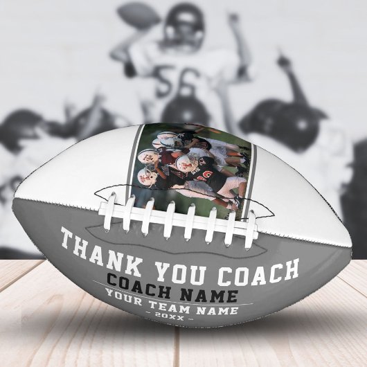 Gray Thank you Coach Team Name and Team Photo アメリカンフットボール