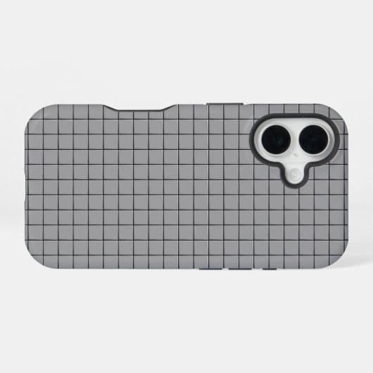 Gray Tile Pattern iPhone 16ケース (裏面横)