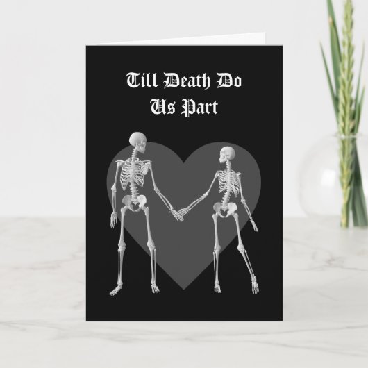 Gray Till Death Do Us Part Valentine's Day Card サンキューカード (正面)