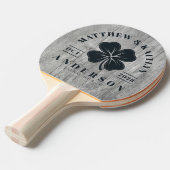 Gray Timber Irish Lucky Clover Wedding Crest 卓球ラケット (正面アングル)