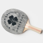 Gray Timber Irish Lucky Clover Wedding Crest 卓球ラケット (横)