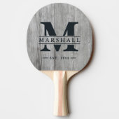 Gray Timber Monogram & Name Overlay 卓球ラケット (裏面)