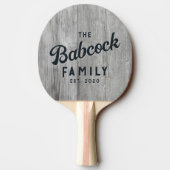 Gray Timber Retro Family Name & Year 卓球ラケット (裏面)