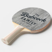 Gray Timber Retro Family Name & Year 卓球ラケット (正面アングル)