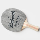 Gray Timber Retro Family Name & Year 卓球ラケット (横)