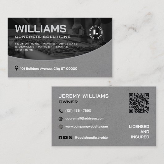 Gray tone concrete company 名刺 (正面/裏面)