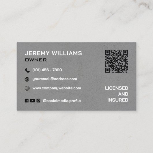 Gray tone concrete company 名刺 (裏面)