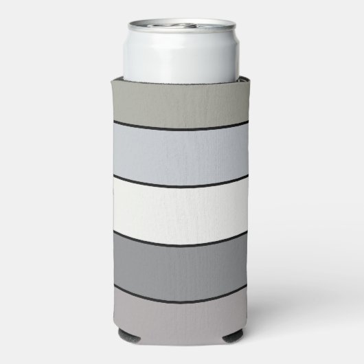 Gray Tones With Black Stripes On Watercolor Paper スリム缶クーラー (Seltzer裏面)