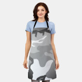 Gray Urban Military Camouflage Pattern エプロン (着用した状態)