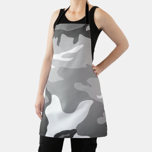 Gray Urban Military Camouflage Pattern エプロン (インサイチュ)