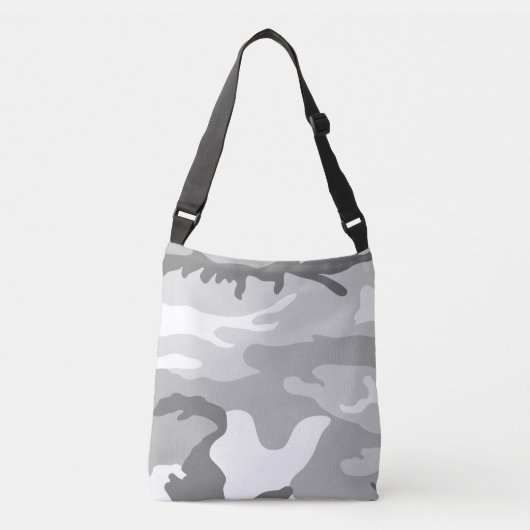 Gray Urban Military Camouflage Pattern クロスボディバッグ (正面)