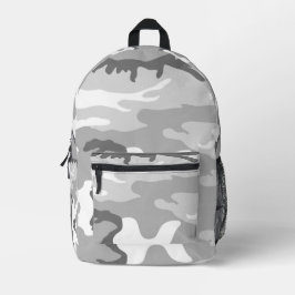 Gray Urban Military Camouflage Pattern プリントバックパック