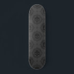 Gray Victorian Gothic Skull & Monogram Elegant スケートボード<br><div class="desc">This elegant skateboard featuring Victorian skull pattern & custom monogram would make a wonderful gift for someone,  who loves gothic stuff! Easily add the desired initial by clicking on the "personalize this template" option.</div>