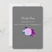 Gray Violet Floral Wedding Invitation 招待状 (裏面)