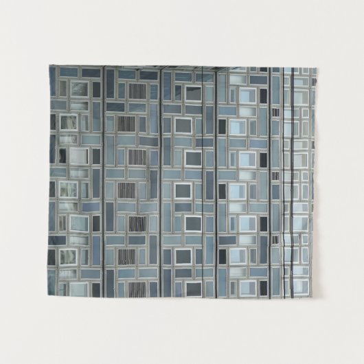 Gray wall paint building タペストリー (正面(横))