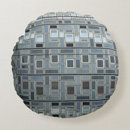 Gray wall paint building ラウンドクッション (正面)