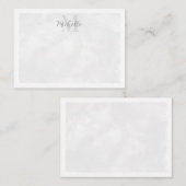 Gray Watercolor All Occasion Monogram ノートカード (正面/裏面)