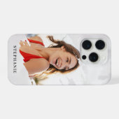 Gray Watercolor Wash Personalized Photo with Name iPhoneケース (裏面横)