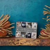 Gray We Love You Daddy Paws Pet Photo Collage フォトプラーク (側面)