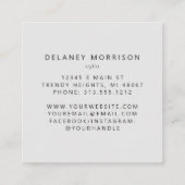 Gray White Agate Silver Glitter Luxury スクエア名刺 (裏面)