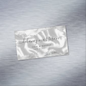 Gray White Agate Silver Glitter Luxury マグネット名刺 (インサイチュ)
