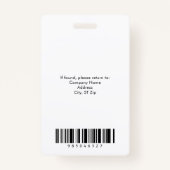 Gray White Black Corporate Employee ID Badge バッジ (裏面)