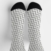 Gray White Chevron Socks ソックス (上部)