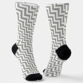 Gray White Chevron Socks ソックス (傾斜あり)