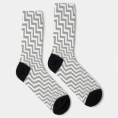 Gray White Chevron Socks ソックス (右)