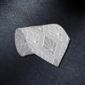 Gray & White Diamonds Art Deco Pattern Neck Tie ネクタイ
