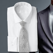 Gray & White Diamonds Art Deco Pattern Neck Tie ネクタイ