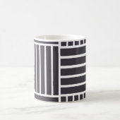 Gray White Horizontal Vertical Stripes コーヒーマグカップ (中央)