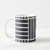 Gray White Horizontal Vertical Stripes コーヒーマグカップ (左)