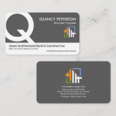 Gray White Layers Monogramイニシャル創始者CEO 名刺 (正面/裏面)