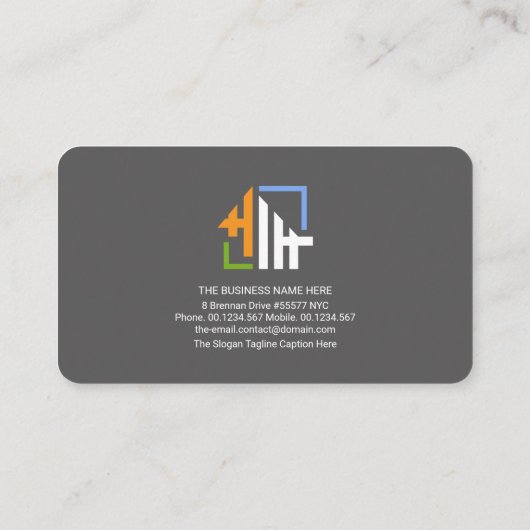 Gray White Layers Monogramイニシャル創始者CEO 名刺 (裏面)