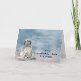 Gray White Lhasa Apso Dog Sympathy Card シーズンカード