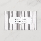 Gray White Stripe Vintage Bow  名刺 (正面)