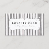 Gray White Stripe Vintage Bow Loyalty Cards 名刺 (正面)