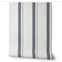 Gray Wide French Ticking Stripe 壁紙