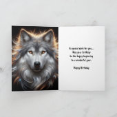 Gray Wolf Happy Birthday Card カード (内部)