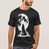 Gray Wolf Howling at Moon Tシャツ (正面)