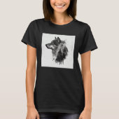 Gray Wolf Paint Splatter Warrior Wild Animal Uniqu Tシャツ (正面)