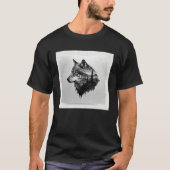 Gray Wolf Paint Splatter Warrior Wild Animal Uniqu Tシャツ (正面)
