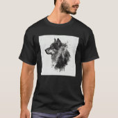 Gray Wolf Paint Splatter Warrior Wild Animal Uniqu Tシャツ (正面)
