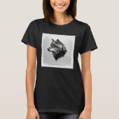 Gray Wolf Paint Splatter Warrior Wild Animal Uniqu Tシャツ (正面)