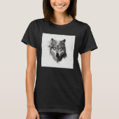 Gray Wolf Paint Splatter Warrior Wild Animal Uniqu Tシャツ (正面)