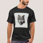 Gray Wolf Paint Splatter Warrior Wild Animal Uniqu Tシャツ (正面)