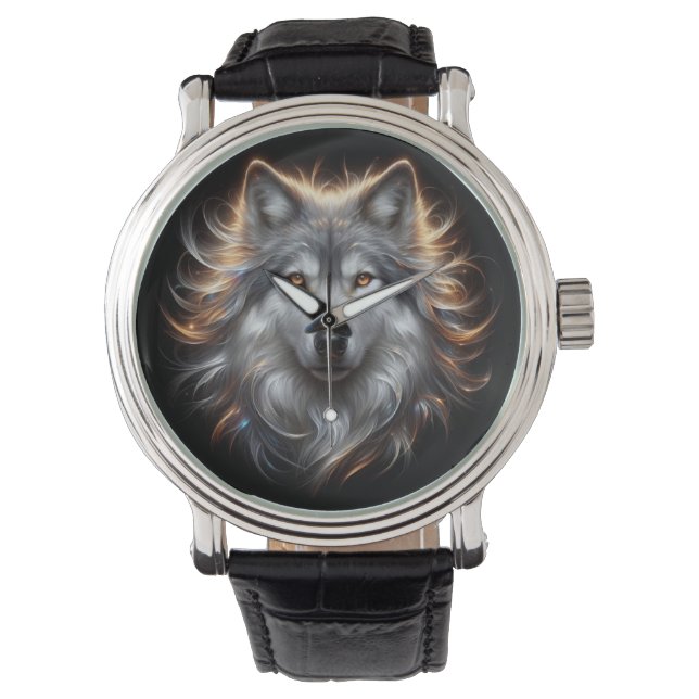 Gray Wolf Portrait eWatch Watch 腕時計 (正面)